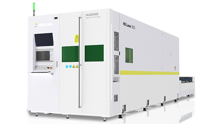 Front view of the high-power fiber laser cutting machine with control panel