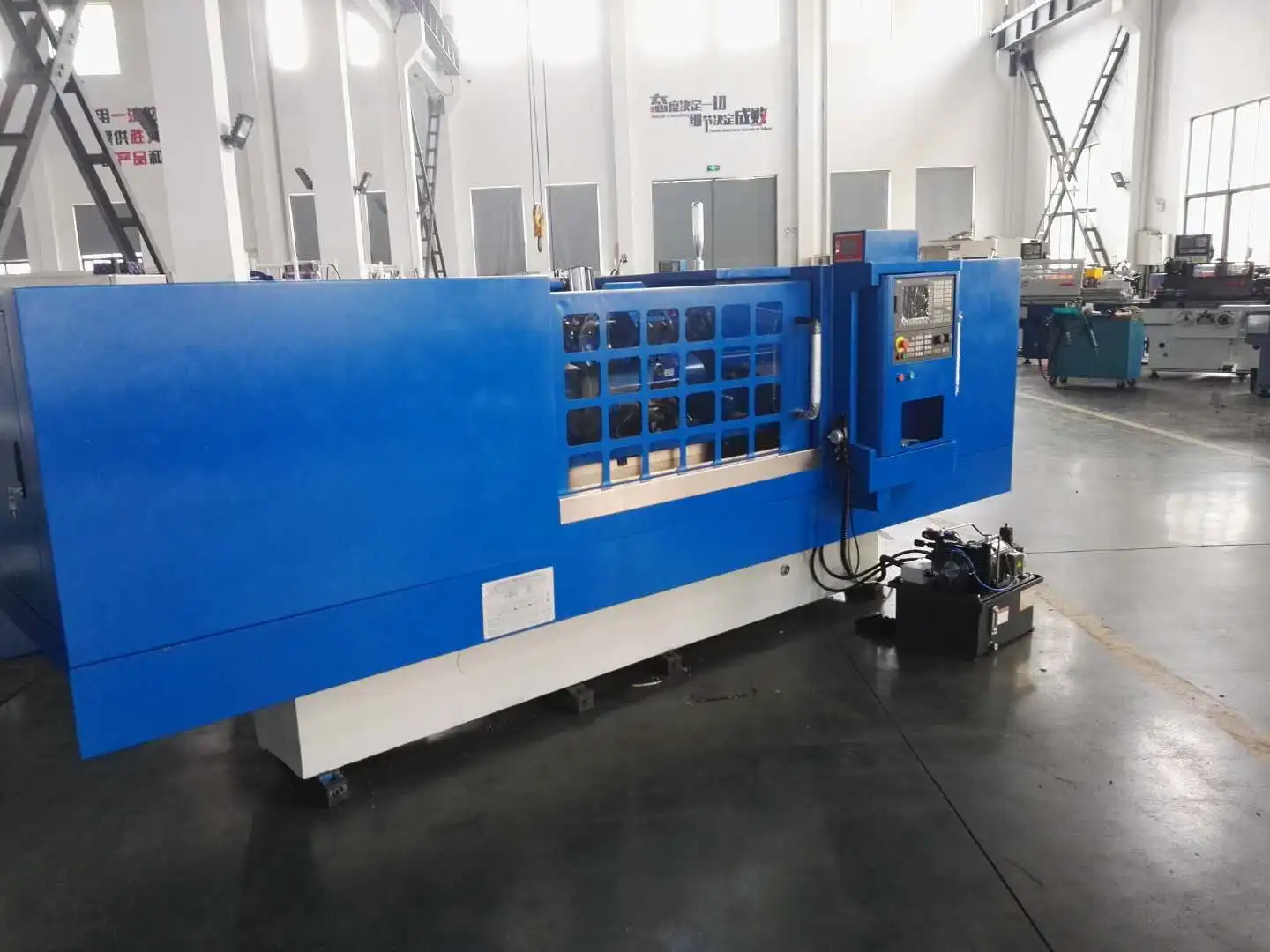 Close up of CNC grinding machine controls