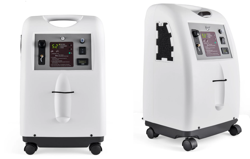 Portable oxygen concentrator unit with wheels