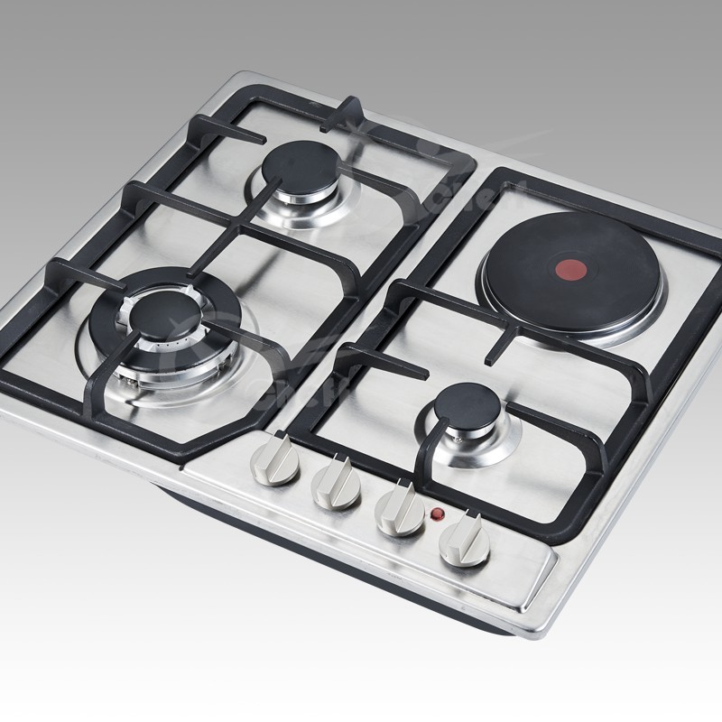 High quality 4 burner sabaf blue flame stainless steel gas+electric hob - Image 2