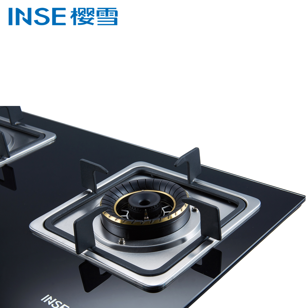 Two-Burner Black Glass Gas Stove