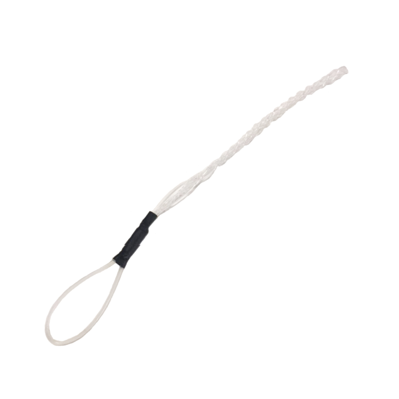 Close up of a nylon cable pulling grip with closed mesh and single eye
