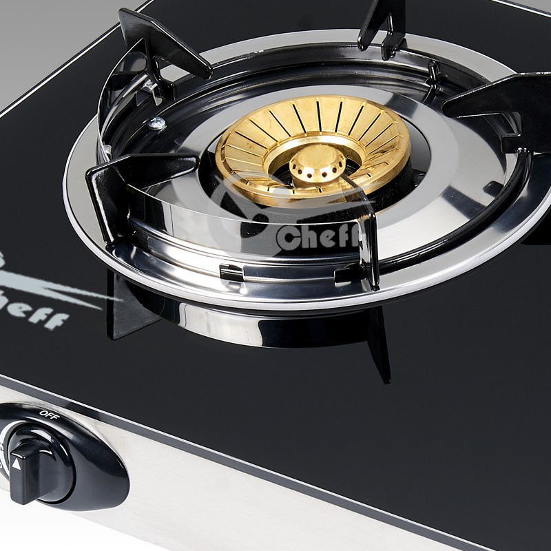High quality double burner brass cap glass gas cooker stove - Image 2