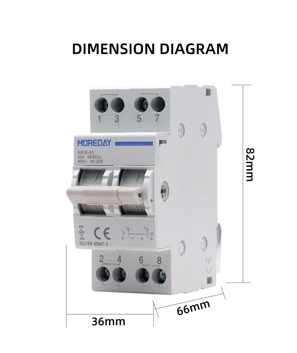 Dimension diagram of the switch