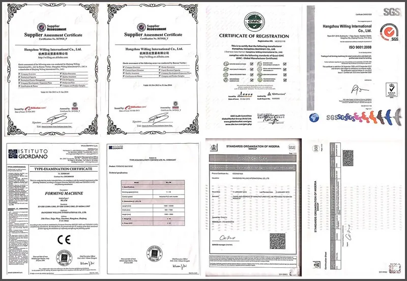 Quality and compliance certificates