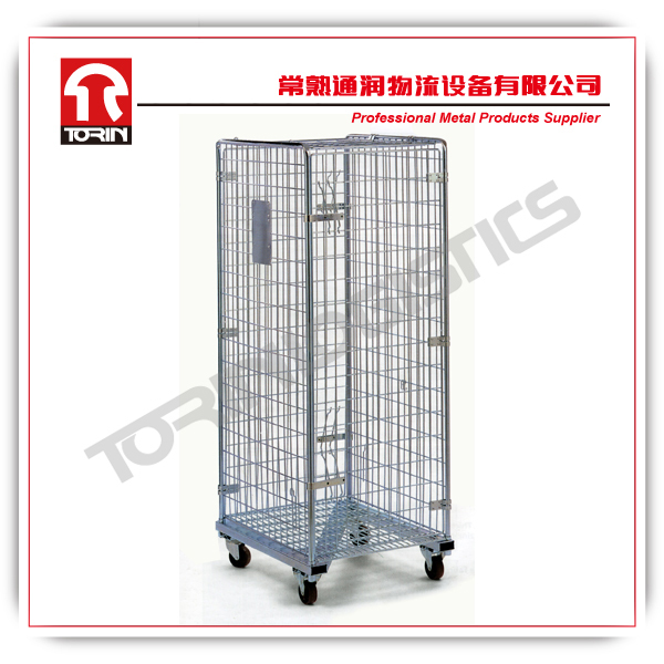 Foldable Galvanized Steel Rolling Container