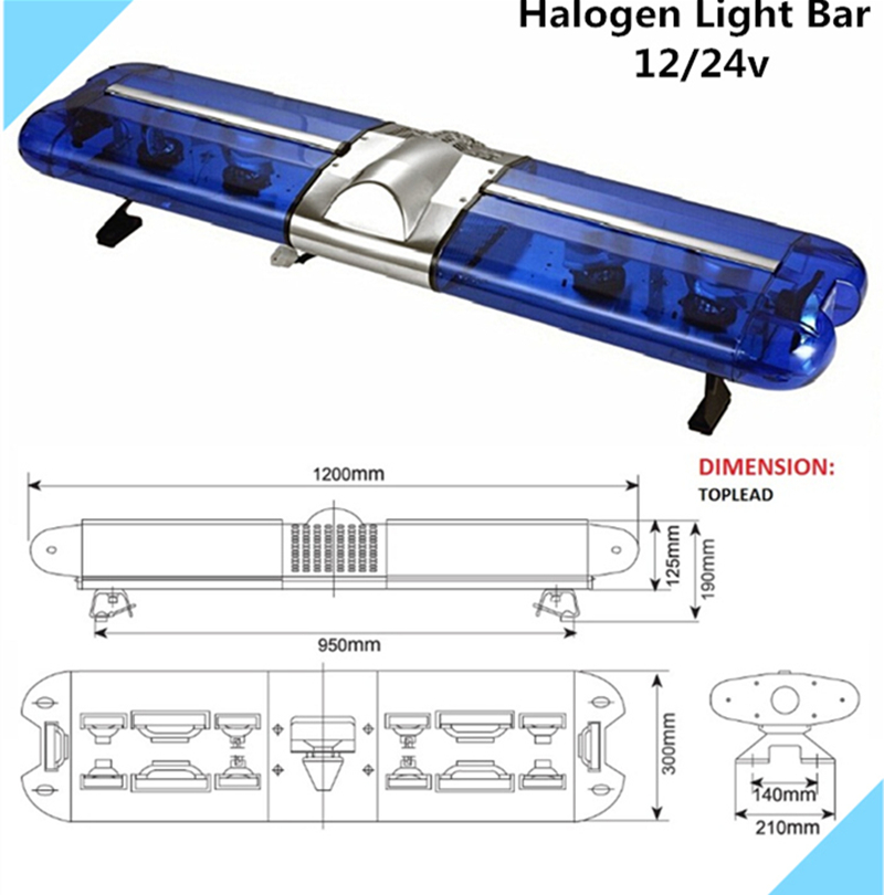 Emergency Vehicle LED Roof Light Bar with Siren