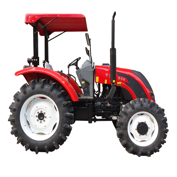 Side profile of the 90HP farm tractor in a field