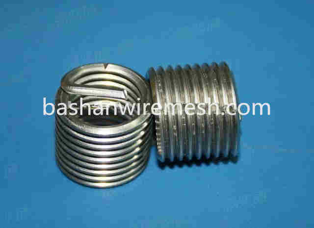Close up of stainless steel wire thread inserts