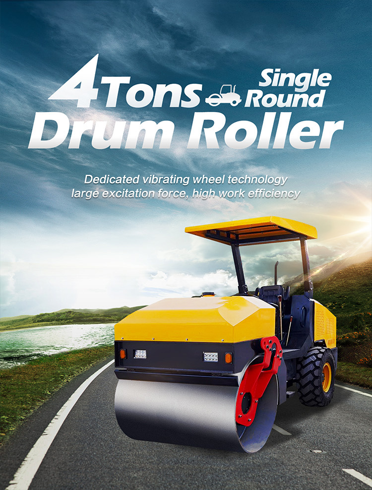 4-ton single drum roller in operation
