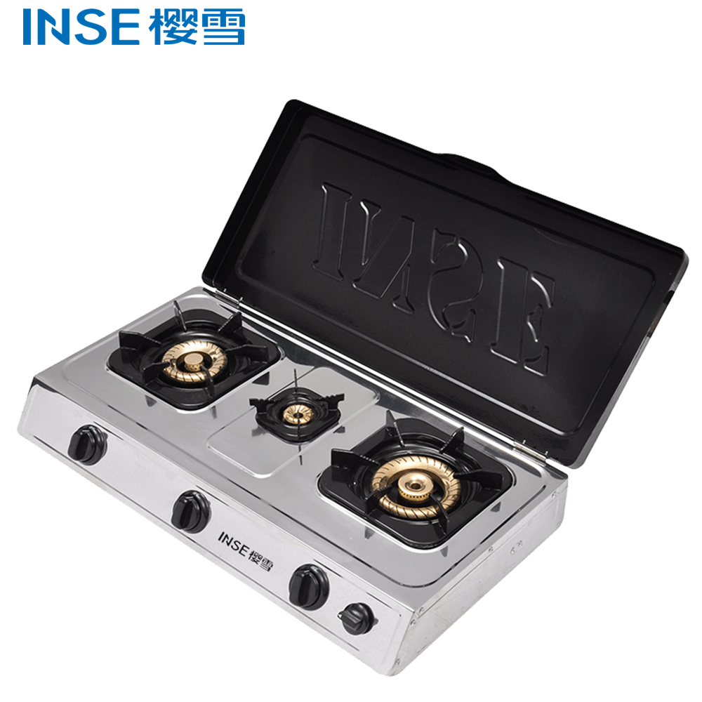 High Quality Stainless Steel Body Cooktops INSE Gas Stove 3 Burner/JZY/T-3-302 - Image 2