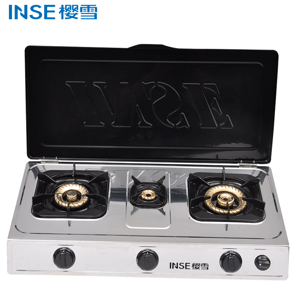 Three-Burner Stainless Steel Gas Cooktop