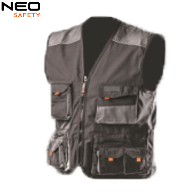 Canvas Summer Work Vest with Multiple Pockets