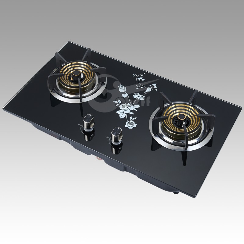 High quality tempered glass 2 burner built-in gas hob gas stove - Image 2