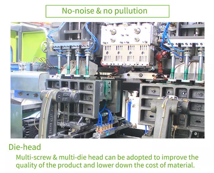Detailed view of the die-head assembly