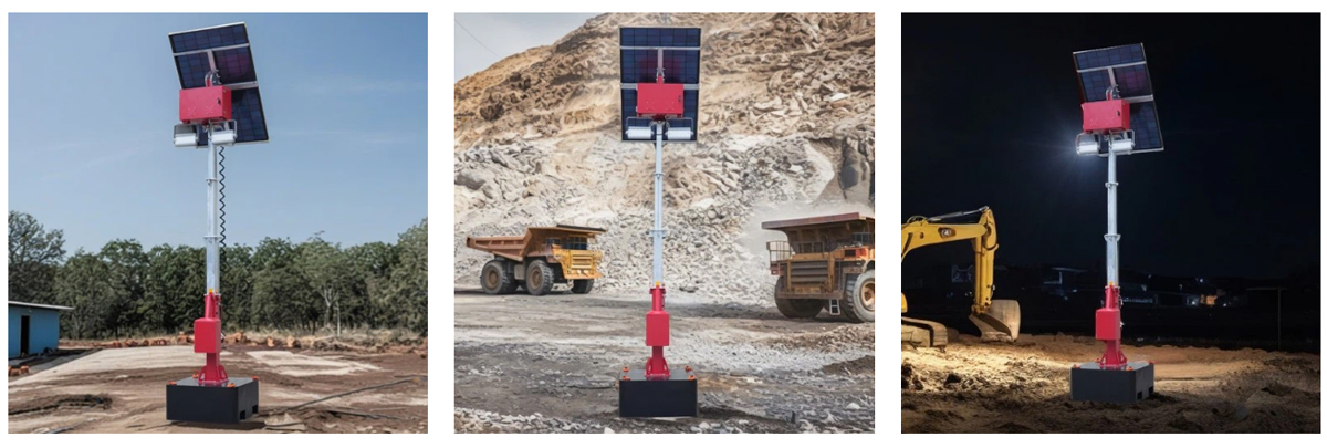 Light tower deployed in an outdoor environment