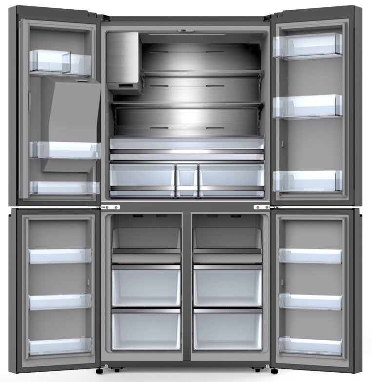 Multi-Door Refrigerator with Water and Ice Dispenser
