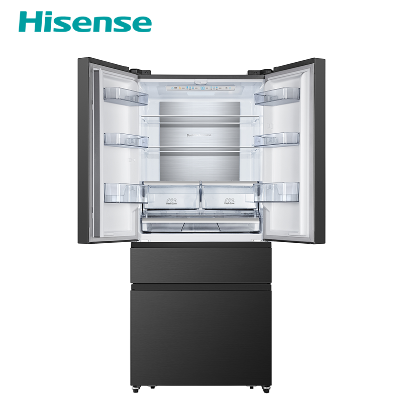 Multi-Door Refrigerator with Adjustable Shelves