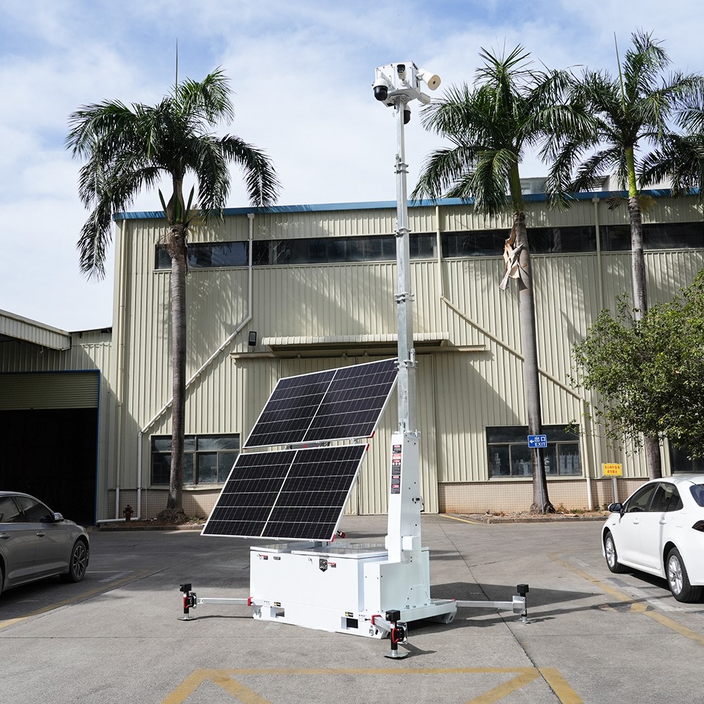 HiSKID-II Solar Security Camera Tower with SKID Base for Public Security - Image 2