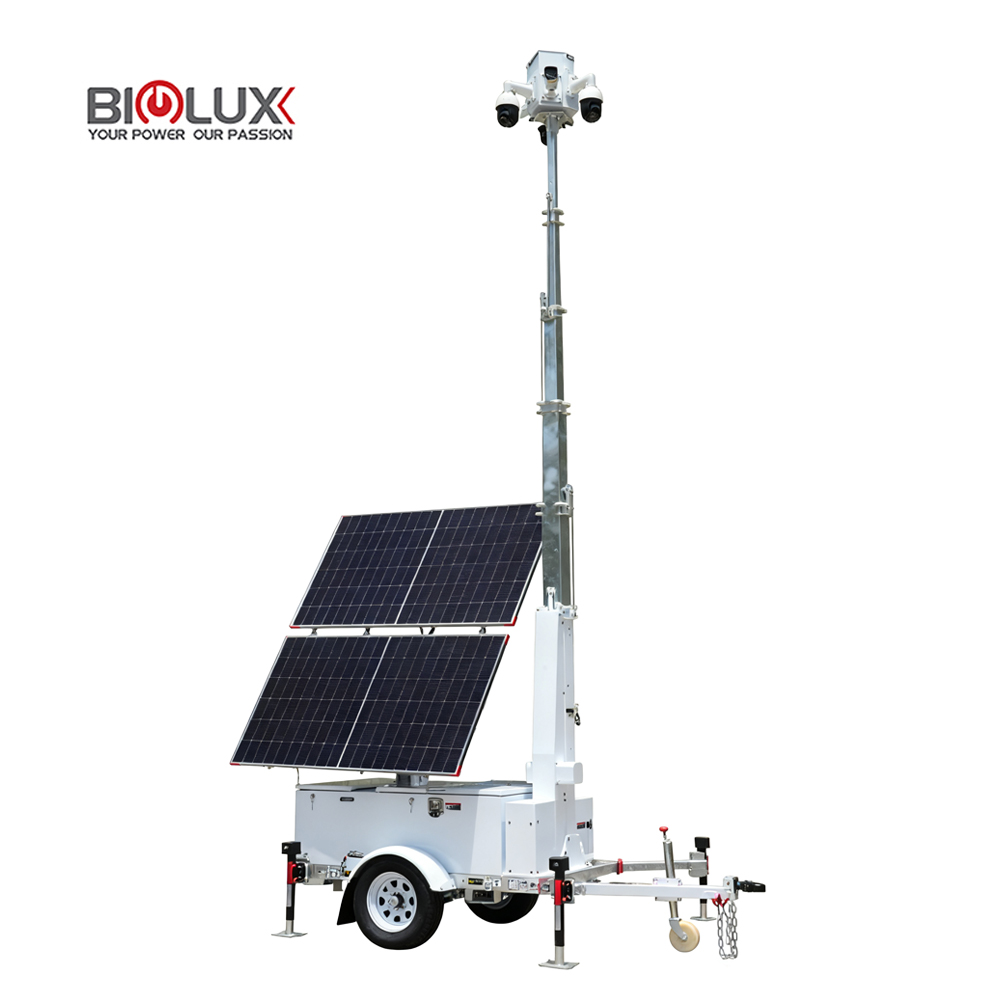 HiSOLO Mobile Solar CCTV Trailer with 4G Camera Remote Monitoring for Construction - Image 3