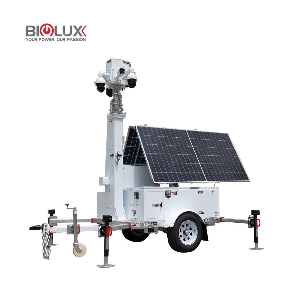 HiSOLO Mobile Solar CCTV Trailer with 4G Camera Remote Monitoring for Construction - Image 2
