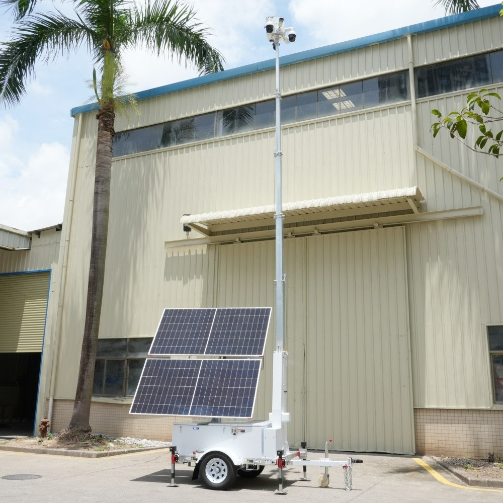 Mobile Solar Surveillance Trailer with 4G Camera