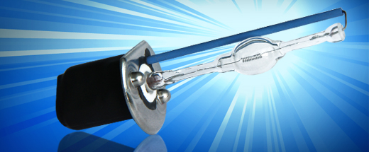 High-Intensity Illumination Bulb with Blue Rod Support
