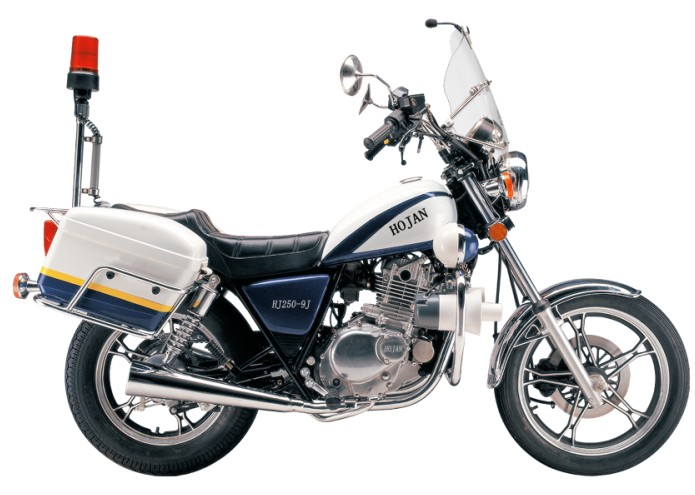 Cruiser Motorcycle with Windshield and Rear Storage
