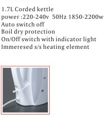 1.7L Electric Kettle with Automatic Shut-Off