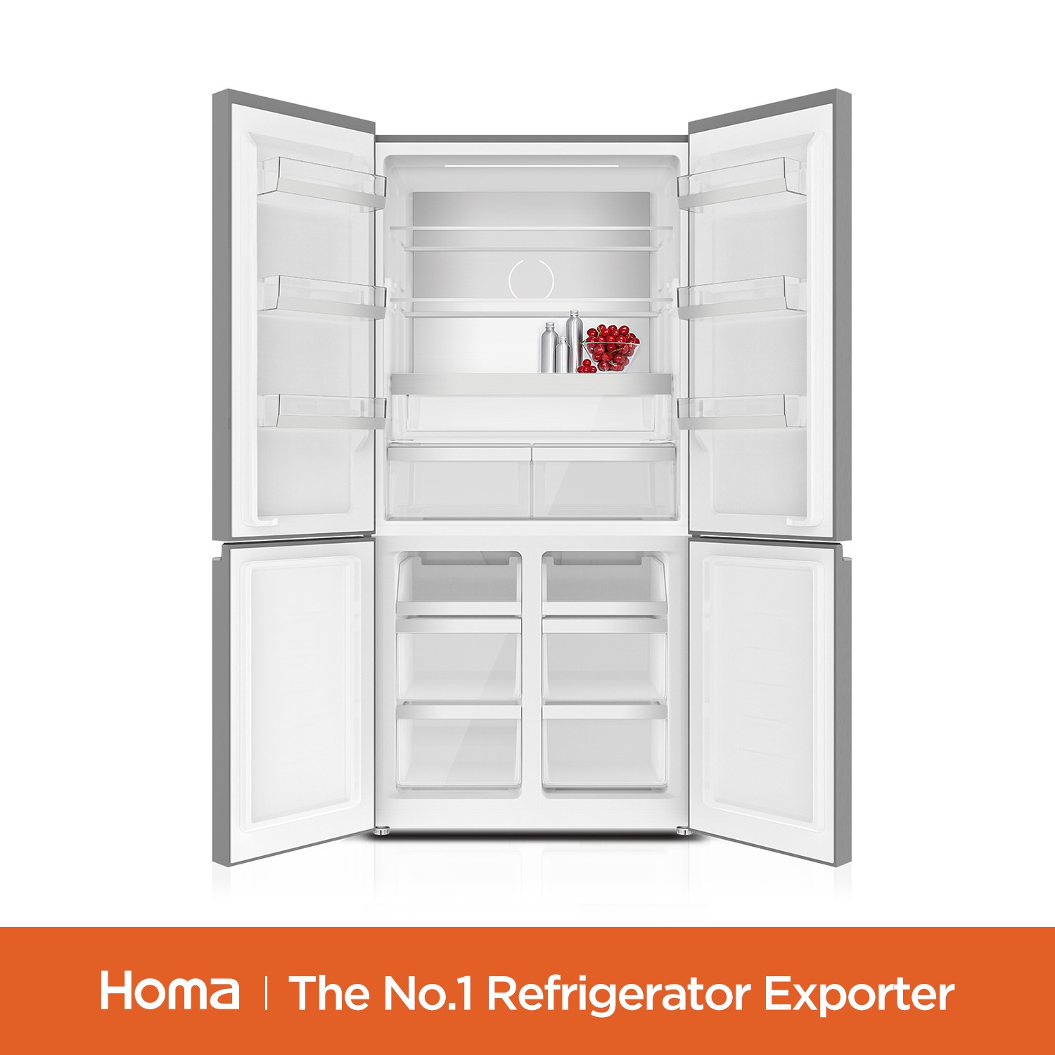 Cross Four-Door Refrigerator with Glass Door