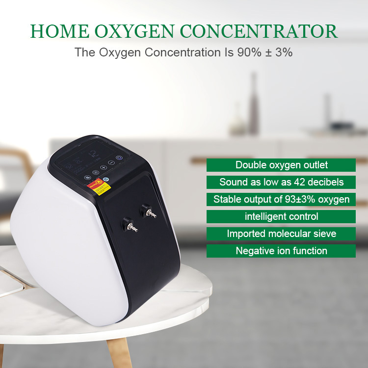 Portable oxygen concentrator display showing performance metrics