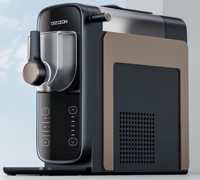 Side profile of the slush maker with ventilation and dispensing lever