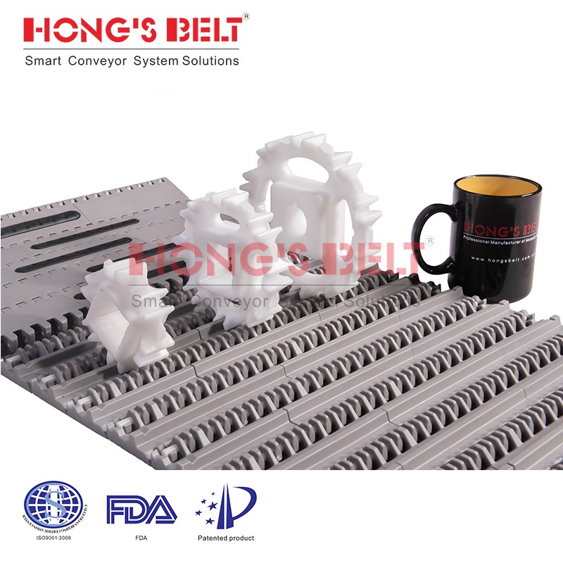 Modular Plastic Conveyor Belt with Friction Top