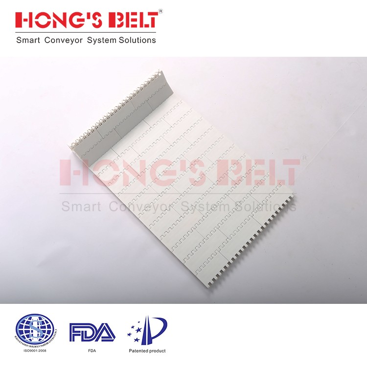 HONGSBELT HS-100A-HD-N Flat top modular plastic conveyor belt for meat poultry seafood pro - Image 3