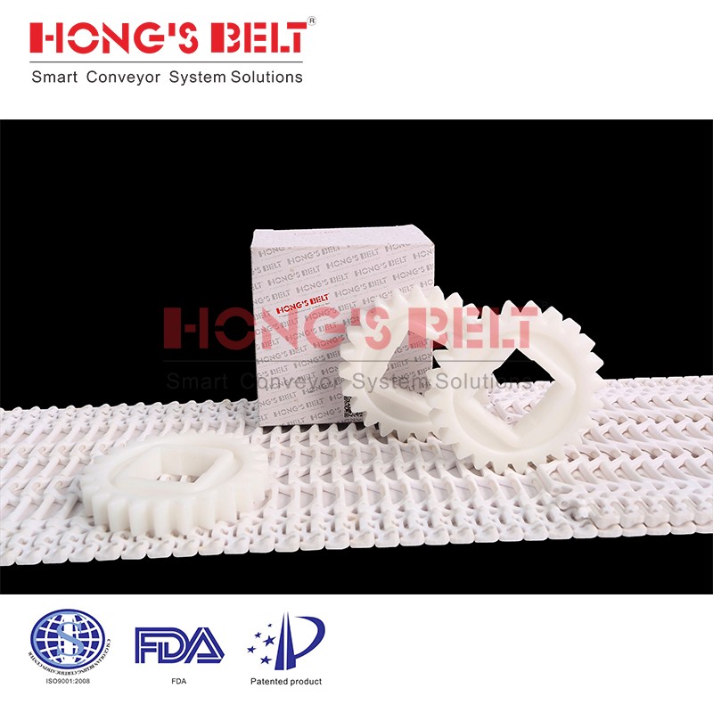 Modular Plastic Conveyor Belt with Flush Grid