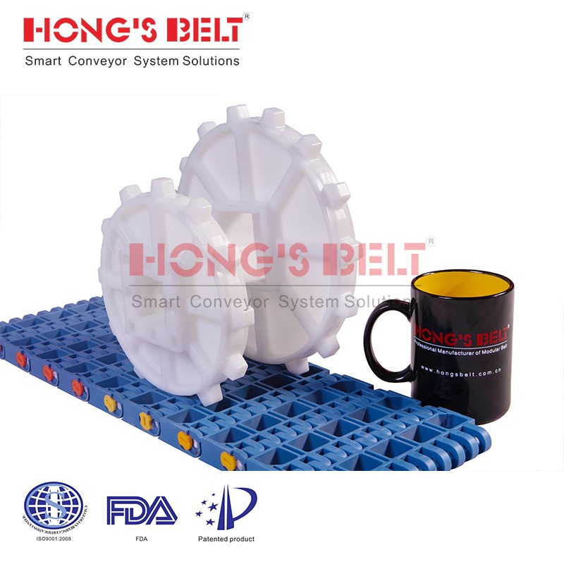 HONGSBELT HS-1600D modular plastic conveyor belt for pallet transporting - Image 2