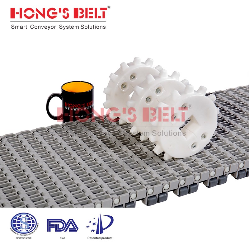 HONGSBELT HS-1700C Roller topmodular plastic conveyor belt for tire industry - Image 2