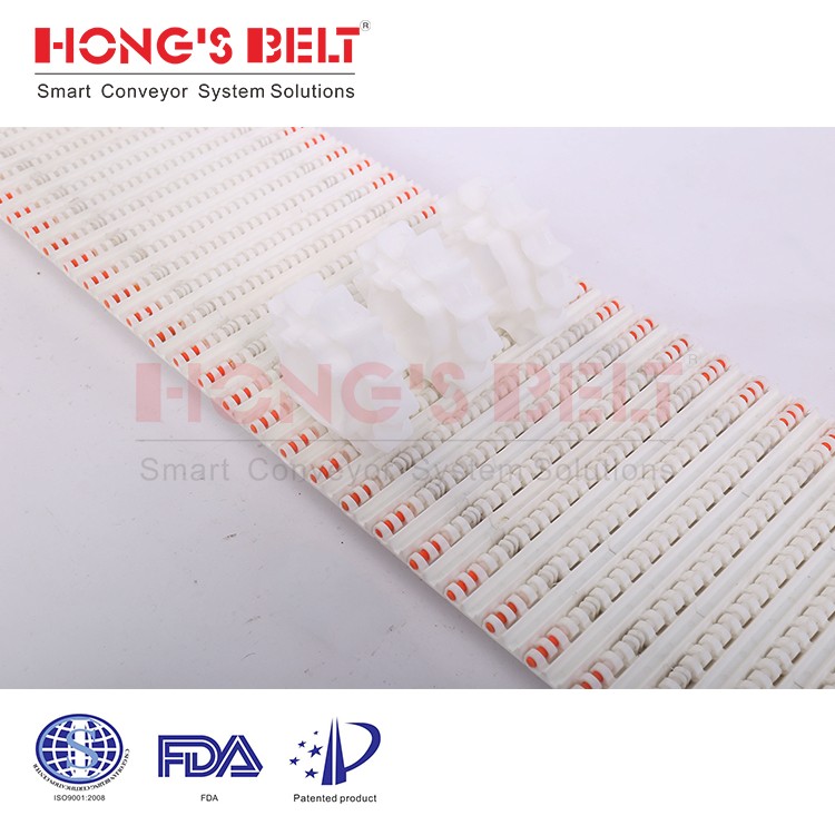 HONGSBELT HS-200A Flat top modular plastic conveyor belt for chicken processing - Image 2