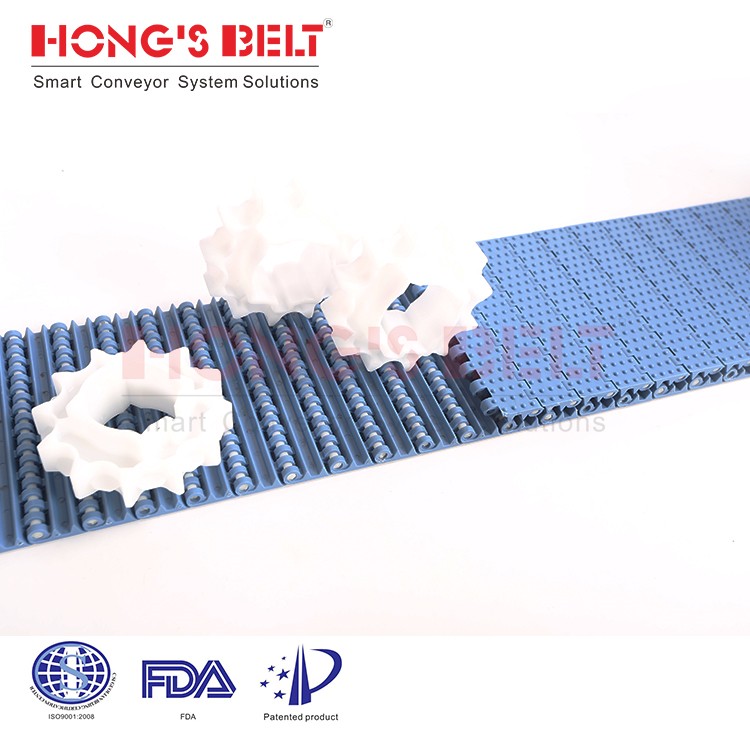 HONGSBELT HS-200AN Nub top modular plastic conveyor belt for vegetable processing - Image 3
