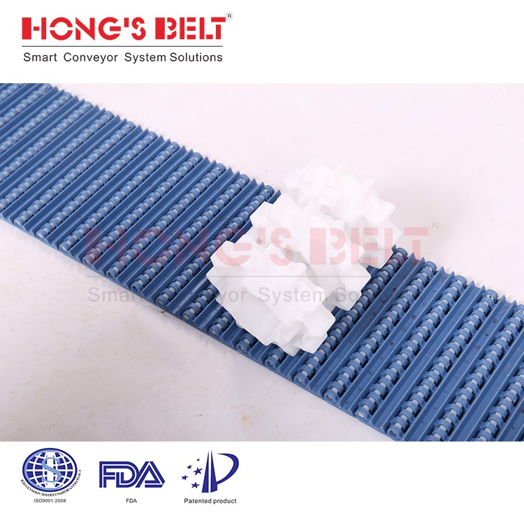 HONGSBELT HS-200AN Nub top modular plastic conveyor belt for vegetable processing - Image 2