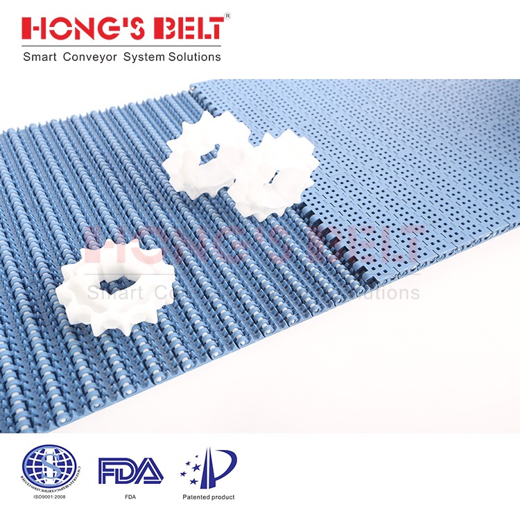 HONGSBELT HS-200B Perforated top modular plastic conveyor belt for tomatoes washing line - Image 3