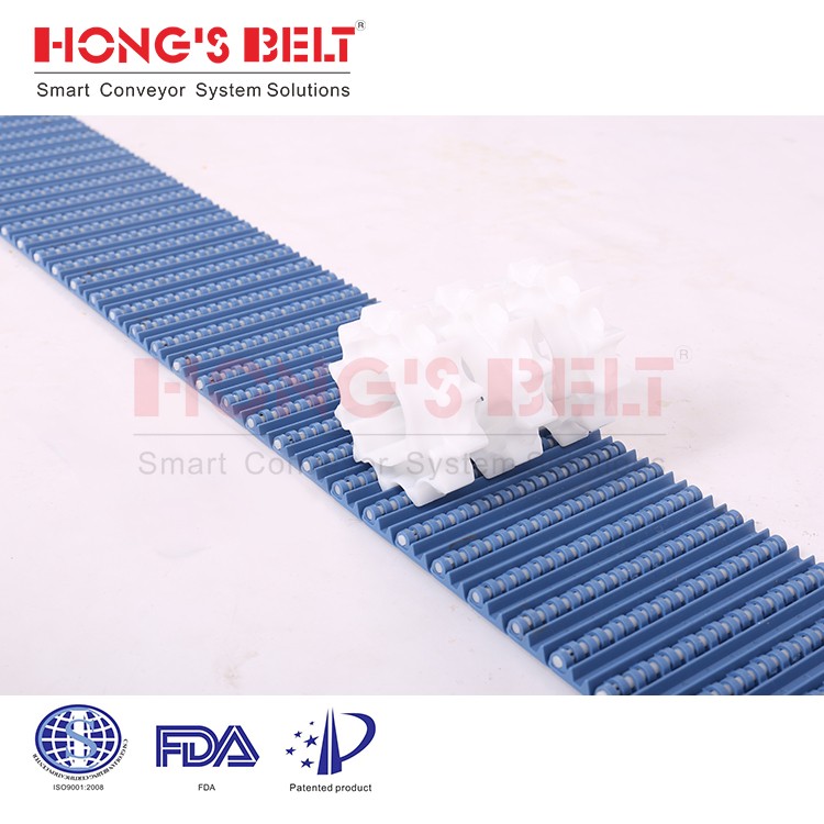 HONGSBELT HS-200EL Friction top modular plastic conveyor belt for inclined conveyor - Image 2