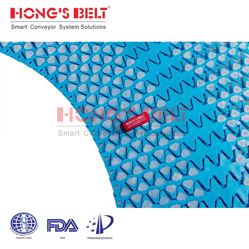 HONGSBELT HS-2200-B2-EL modular plastic conveyor belt for spiral conveyors - Image 3