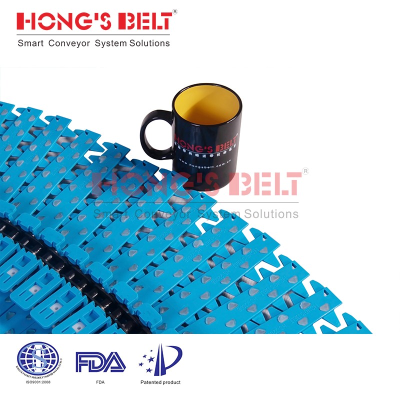 HONGSBELT HS-2200-B2-EL modular plastic conveyor belt for spiral conveyors - Image 2