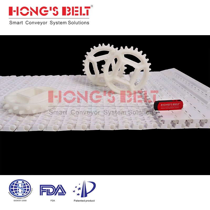 HONGSBELT HS-2500E modular plastic conveyor belt for candy making - Image 2