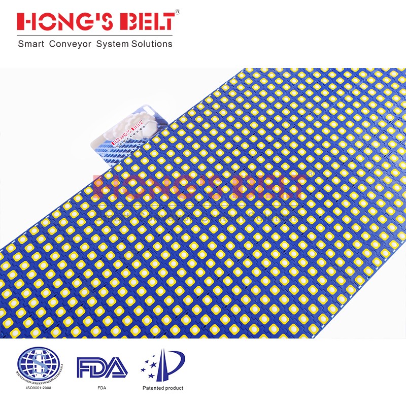 HONGSBELT HS-2800C Roller top modular plastic conveyor belt for light duty sorting - Image 2