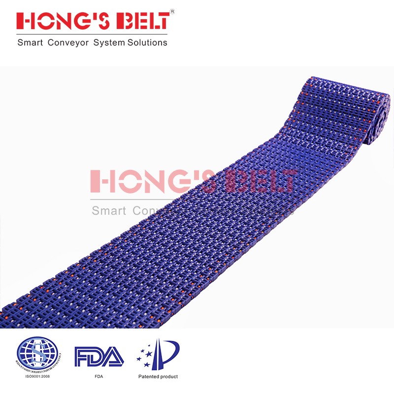 HONGSBELT HS-3000B modular plastic conveyor belt for seafood processing - Image 3