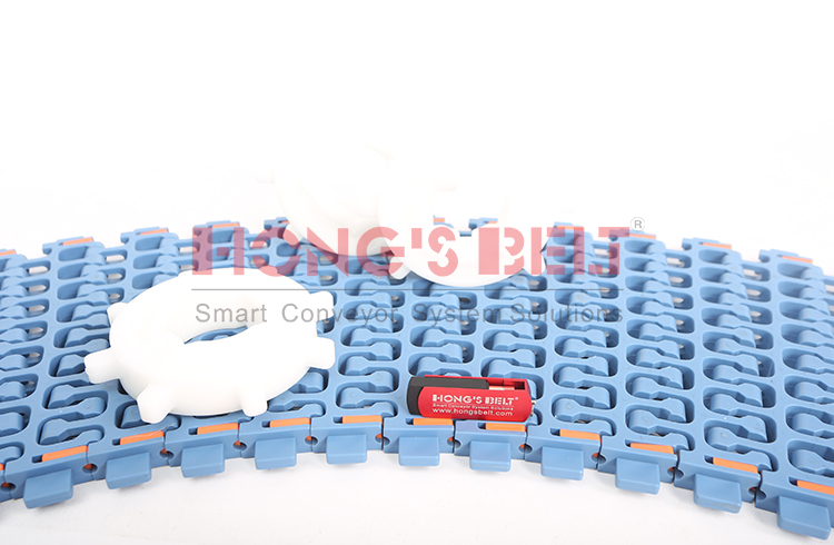HONGSBELT HS-300B-PLUS Curved modular plastic conveyor belt for super wide conveyors - Image 2