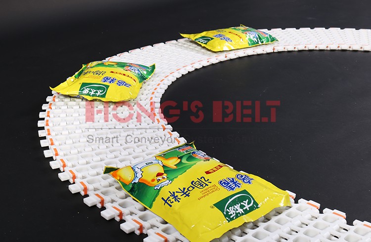 Curved Modular Plastic Conveyor Belt for Wide Conveyors