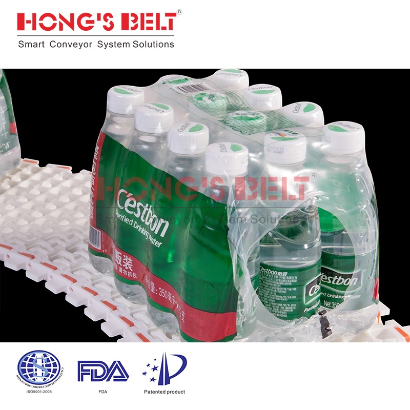 HONGSBELT HS-300B-PLUS-EL Curved modular plastic conveyor belt for inclined conveyor - Image 2